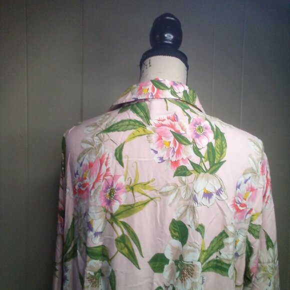 Grace Elements Blouse XL Button Up 3/4 Sleeve Floral Colorful - Picture 5 of 16